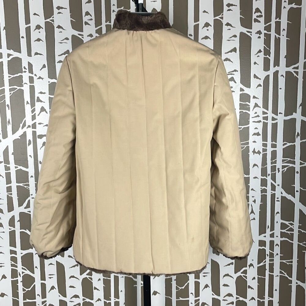 2 in 1 Reversible Brown Sheared Fur Jacket - Picture 4 of 9
